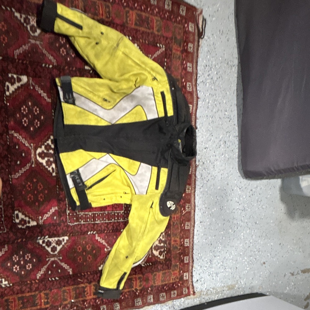 Vintage Joe Rocket Ballistic Motorcycle Jacket Yellow Black Men's Size 46 Large